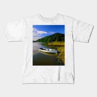 Boat Moored at Cotehelle Quay Kids T-Shirt